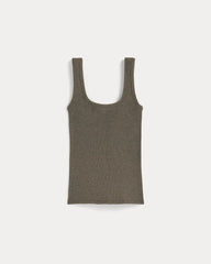 The Luxe Rib Square-Neck Tank | Heathered Fatigue