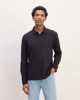The Premium Weight Long-Sleeve Polo | Deep Navy