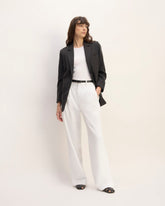 The Draper Pleated Pant in Buttersmooth | White | 30" Inseam