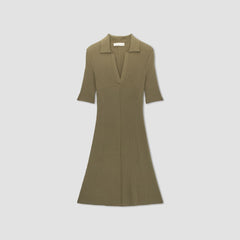 The Ribbed Short-Sleeve Polo Dress | Kalamata