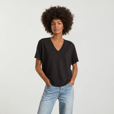 The Vintage V-Neck Hemp Tee | Black
