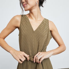 The City Stripe Draped Jumpsuit | Beech