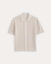 Textured Knit Resort Shirt | Heathered Oat