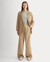 The Draper Pleated Pant in Buttersmooth | Ash Brown | 30" Inseam