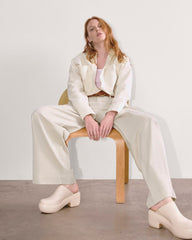 The Draper Pleated Pant in Buttersmooth | Sandstone | 30" Inseam