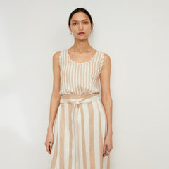 The Scoop Tank in Linen | Bone / Caramel