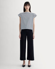 The Oversized Muscle Tee | Bone / Black