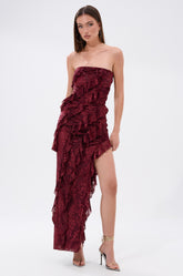WHERE WE GOIN VELVET BURNOUT MIDI DRESS