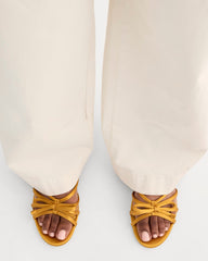 The Bow Sandal | Golden Sun Satin