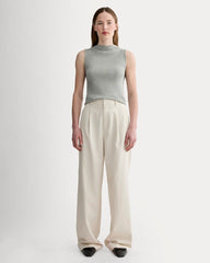 The Luxe Rib Funnel-Neck Tank | Heathered Grey