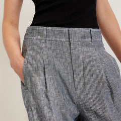 The Linen Way-High® Drape Pant | Canvas Tan / Navy