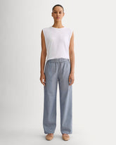 The Easy Pant | Dark Denim Pinstripe