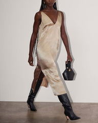 The Satin Slip Dress | Champagne