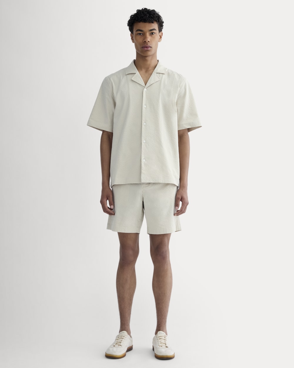 The Seersucker Resort Shirt | Trench Coat Khaki / Natural