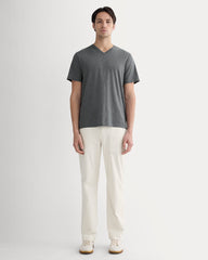 The Essential Organic V-Neck Tee | Heathered Charcoal