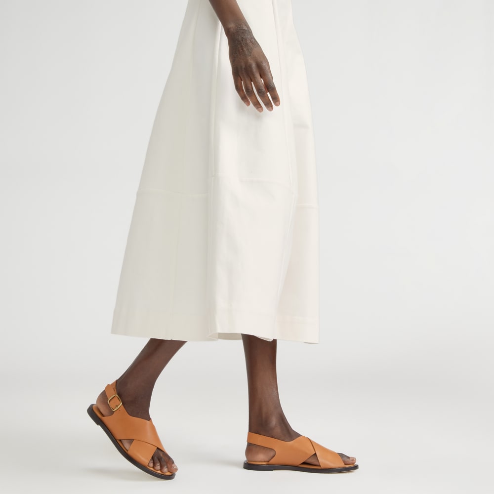 The Structured Cotton Bell Dress | Bone