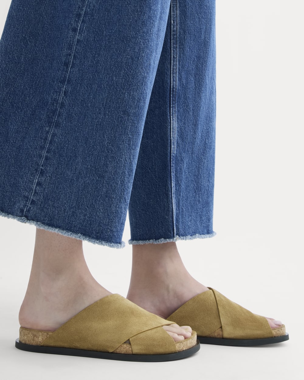 The Suede Crossover Sandal | Sand