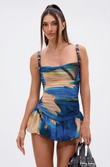 IN A MOOD PRINTED MINI DRESS