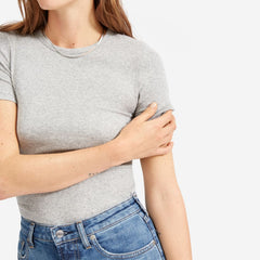 The Pima Micro-Rib Crew Tee |  Heathered Grey