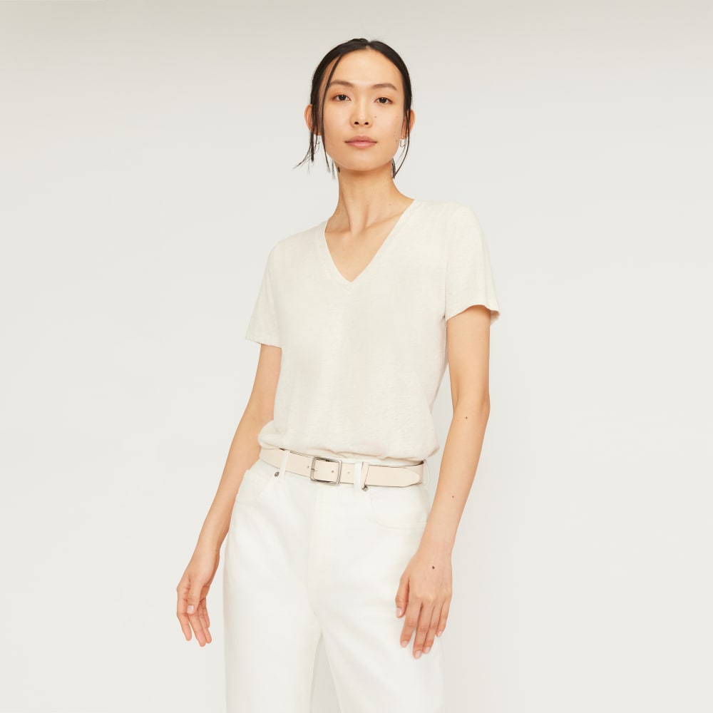 The Organic Cotton V-Neck | Heathered Oat