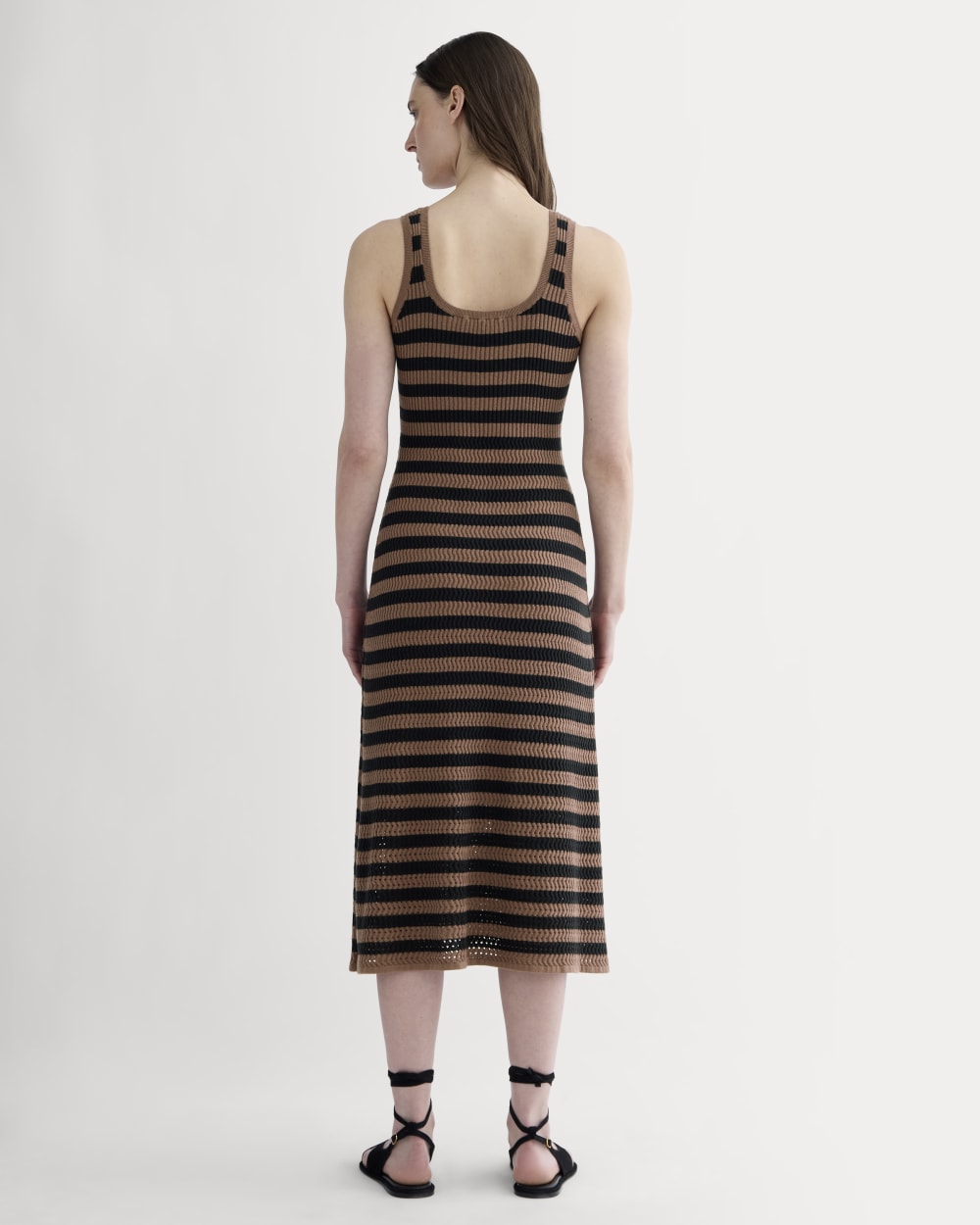 The Crochet Knit Tank Dress | Mocha / Black