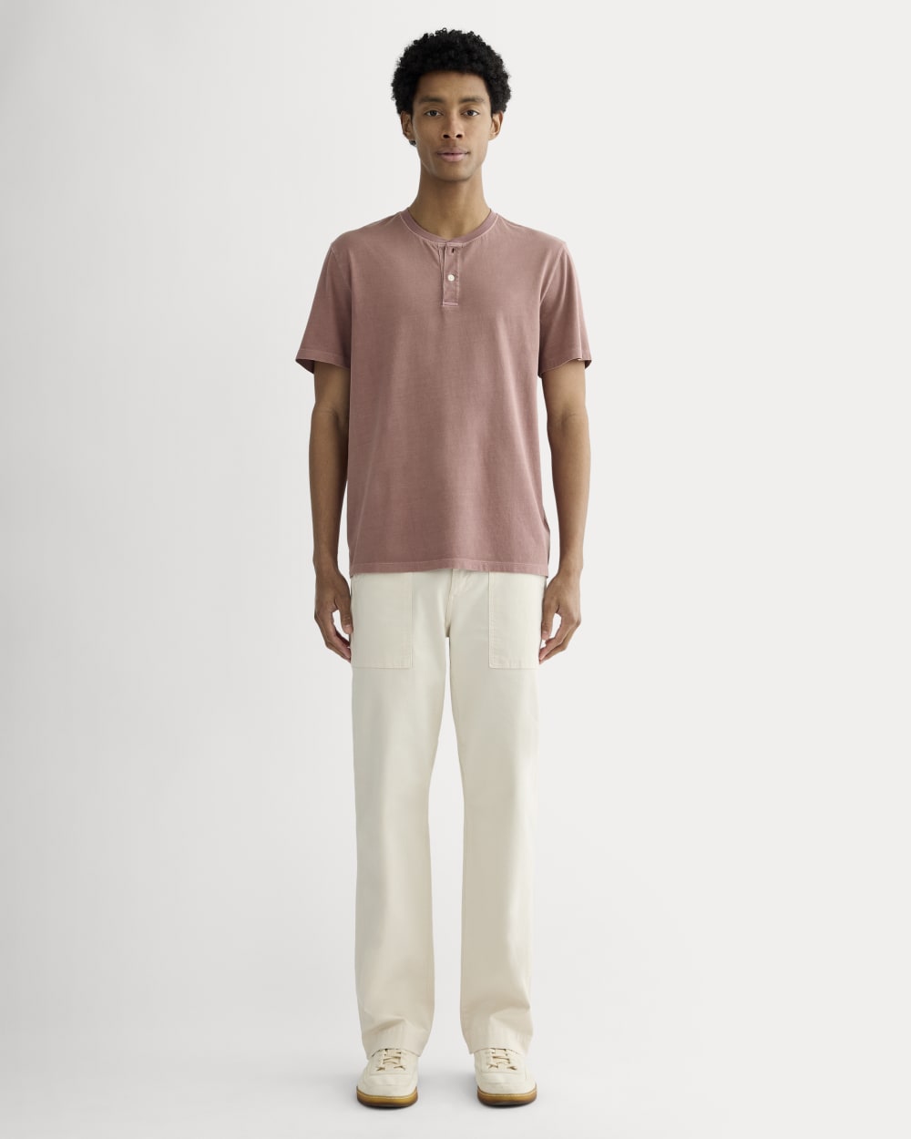 The Essential Organic Garment-Dyed Henley | Brown Garment Dye