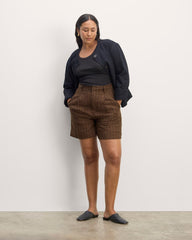 The Linen Way-High® Drape Short | Cocoa / Black