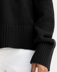 The Boxy Turtleneck in Everyday Cotton | Black