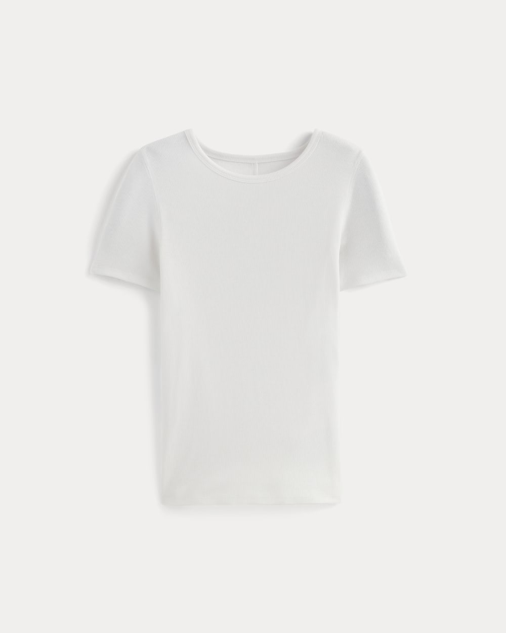 The Luxe Rib Crew | White