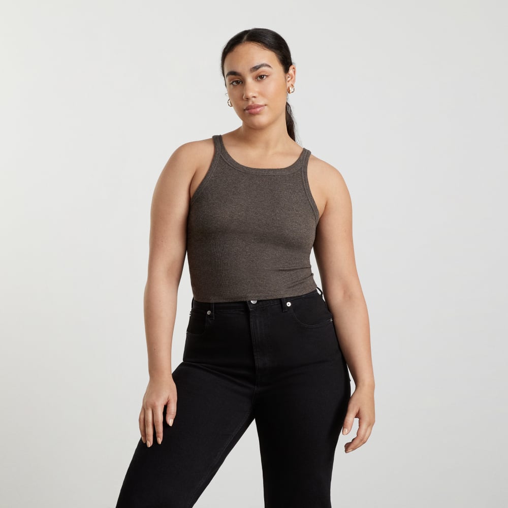 The Pima Micro-Rib Short Tank | Heathered Fatigue