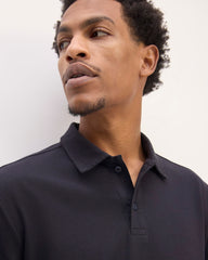 The Premium Weight Long-Sleeve Polo | Deep Navy