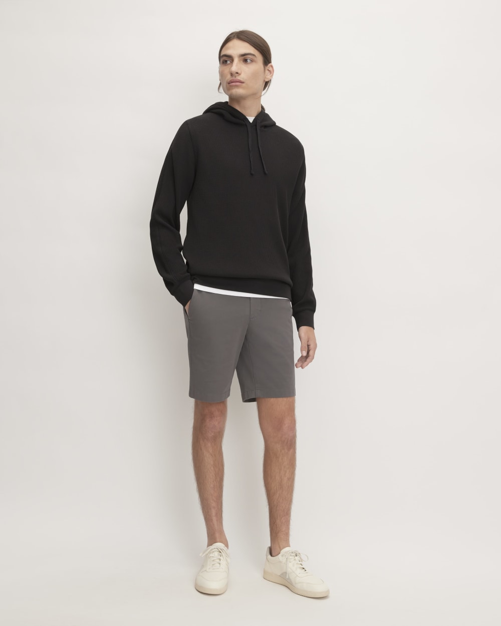 The Waffle-Knit Hoodie | Black