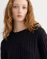 The Oversized Tee in Cotton Linen | Black