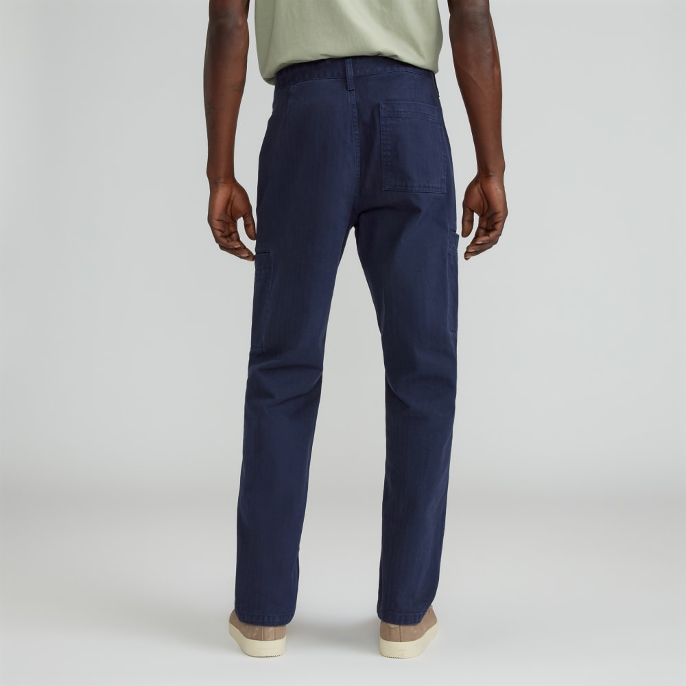 The Organic Cotton Herringbone Refined Cargo | Navy