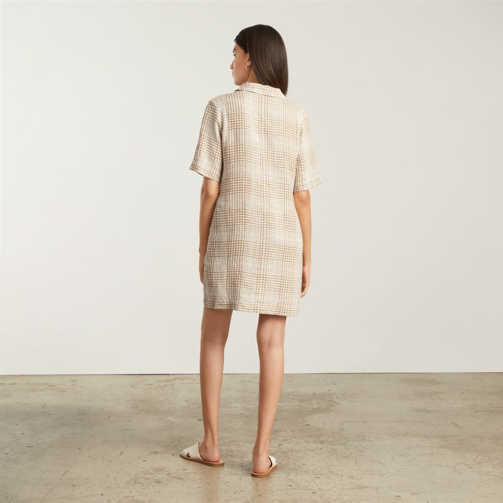 The Linen Workwear Dress | Iced Coffee Grid
