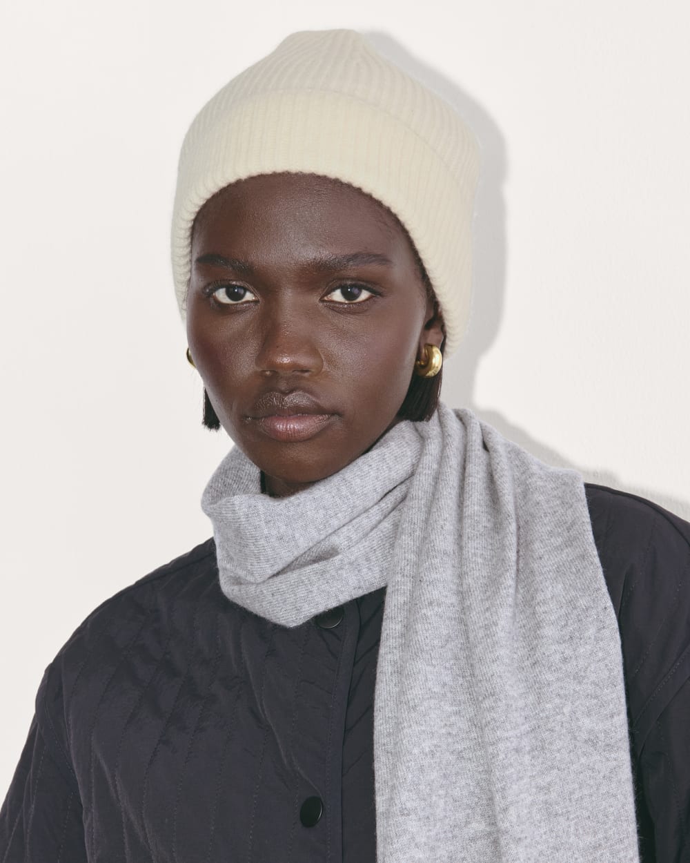 The Cashmere Ribbed Beanie | Bone