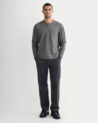 Thermal Henley in Cozy Waffle | Heathered Charcoal