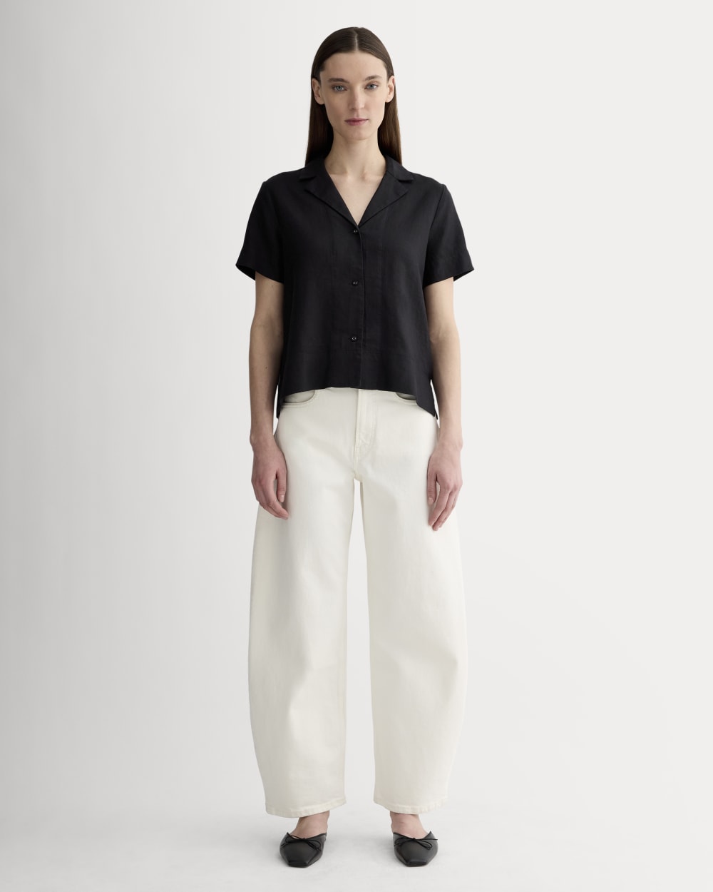 The Notch Shirt in Linen | Black
