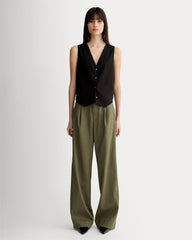 The Vest in Stretch Linen | Black