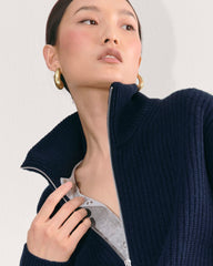 The Half-Zip Sweater in Luxe Merino | Navy