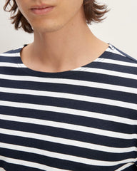 The Premium-Weight Long-Sleeve Mariner Tee |  Navy / Bone