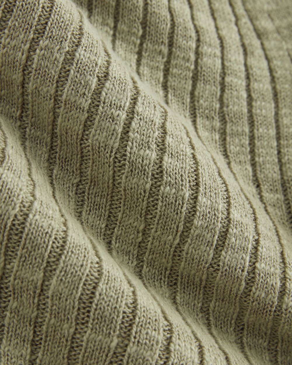 The Ribbed Cardigan in Cotton Linen | Eucalyptus