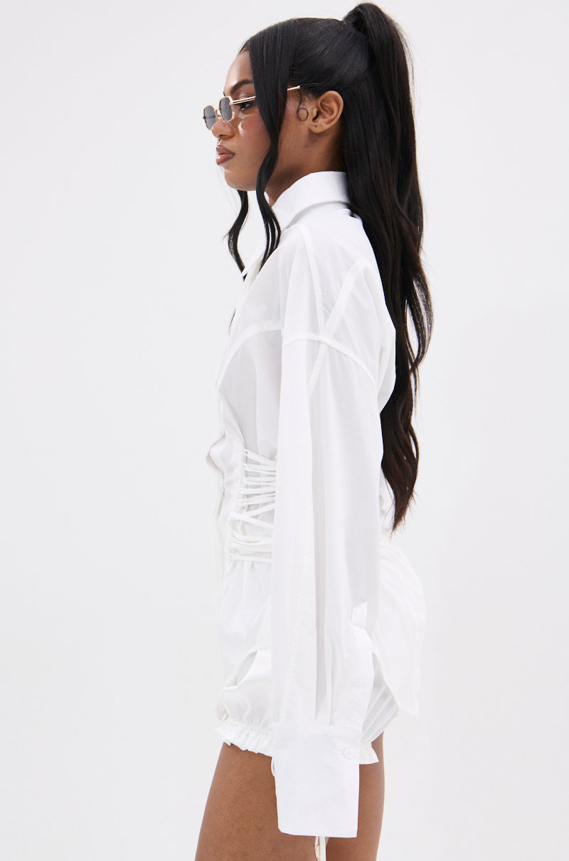 SHAR BUTTON DOWN WITH SIDE TIES