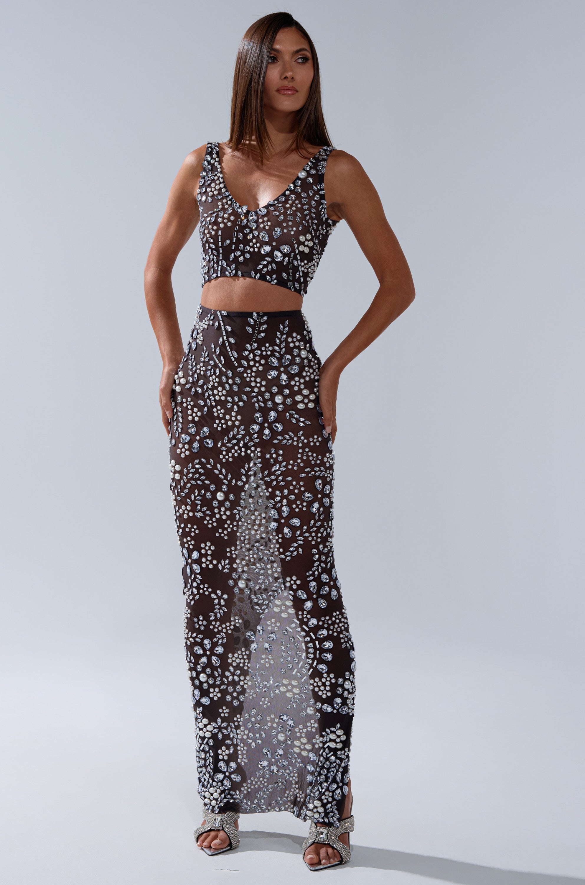 BLING BLING MESH RHINESTONE BRALETTE