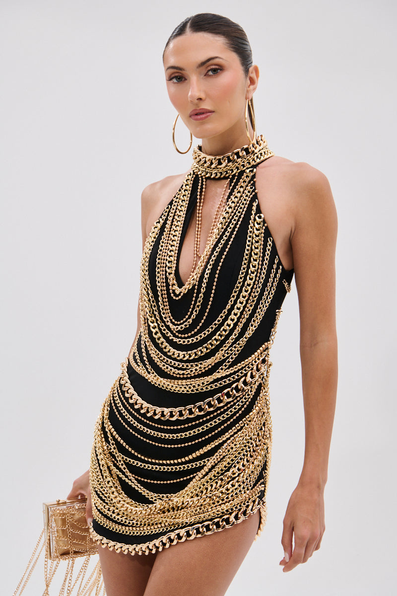 STAND OUT CHAIN MINI DRESS