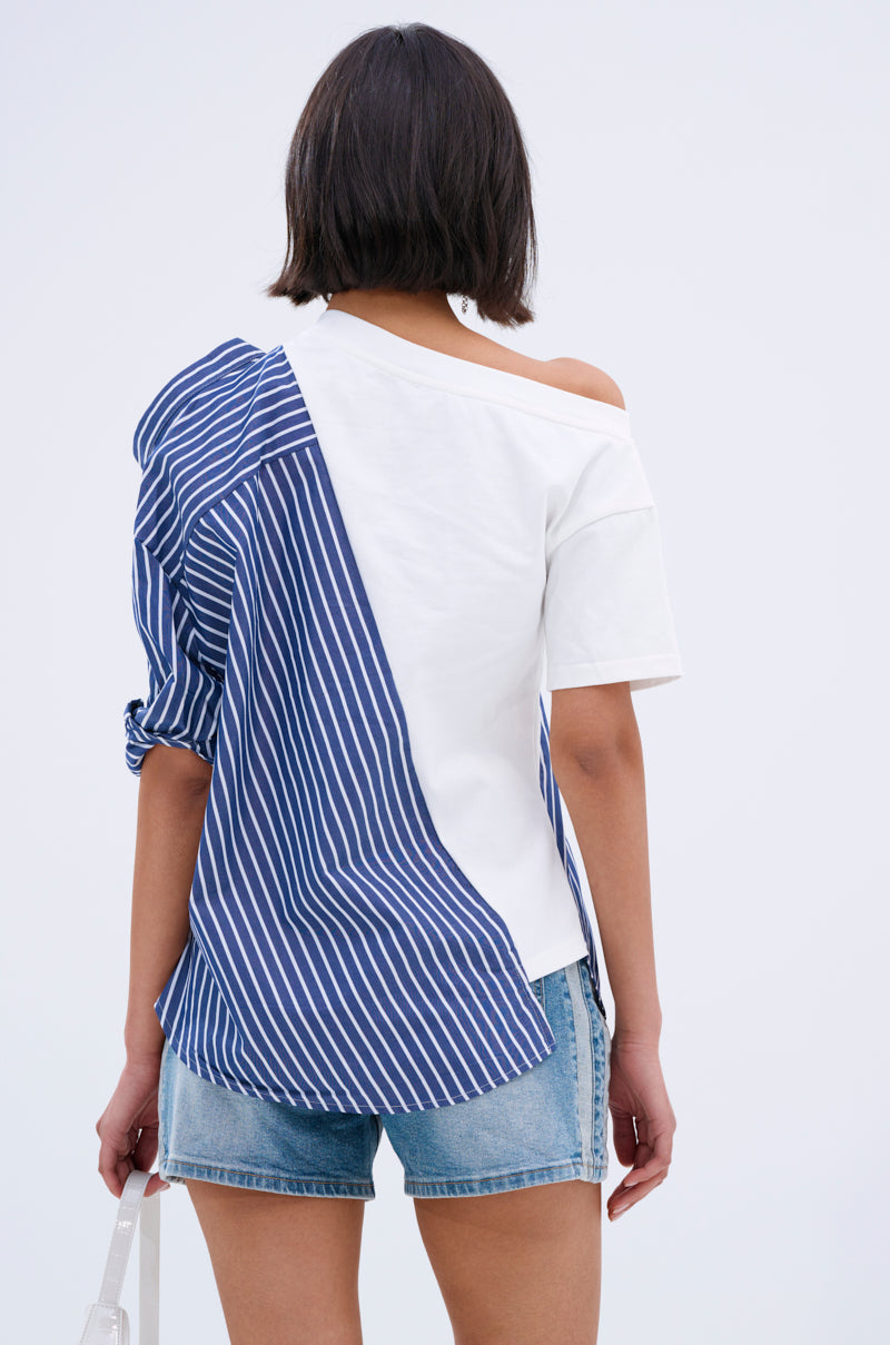MIXED UP TSHIRT BLOUSE
