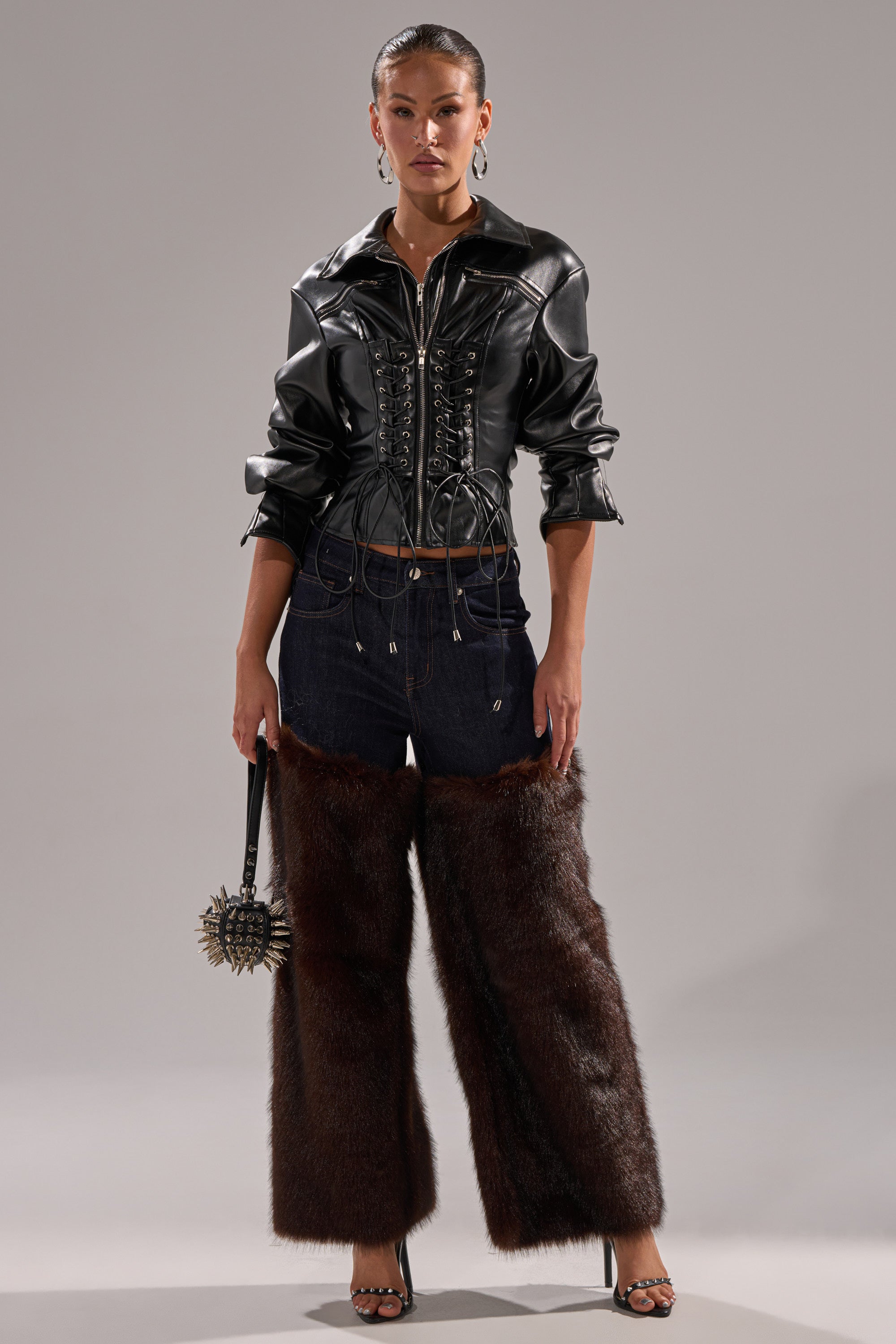 BOOTS WITH THE FUR WIDE LEG DENIM