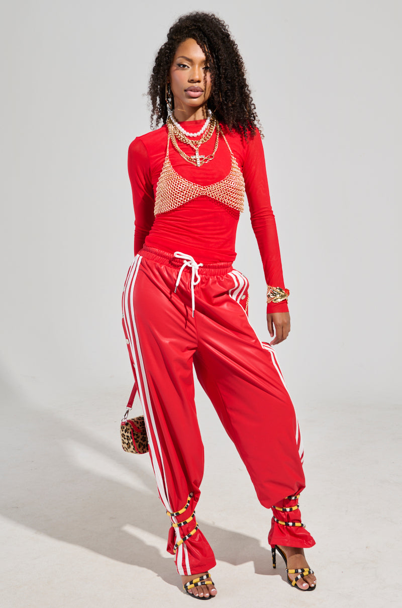 PAXTON DOUBLE LINED MESH LONG SLEEVE TOP