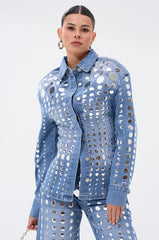 STUDS EVERYWHERE BUTTON DOWN