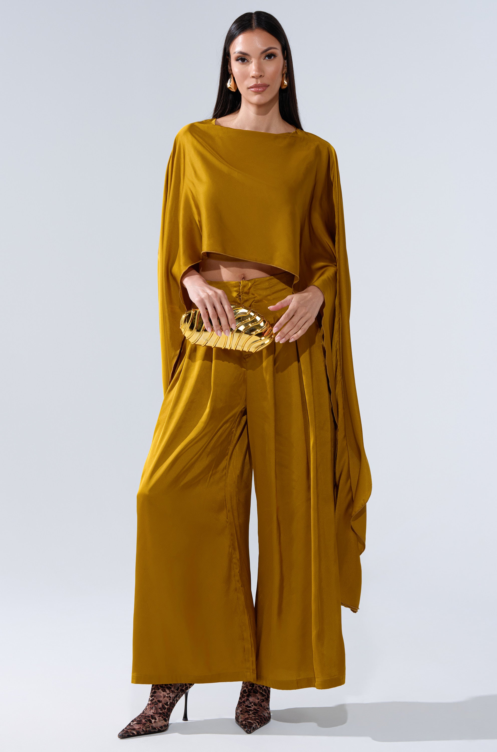 COCKTAIL HOUR BLOUSE IN MUSTARD
